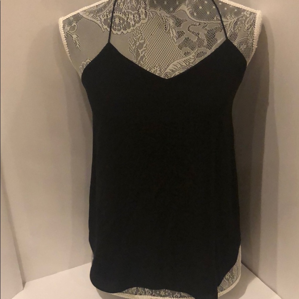 Club Monaco Black Silk Cami Spaghetti Strap Top EUC